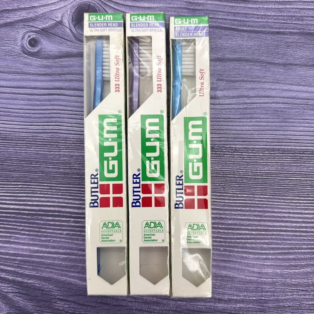Butler GUM Toothbrushes - 3 Slender Head #333 ULTA Soft Bristles
